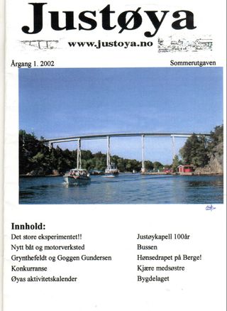 Bygdelagets hjemmesnekrede egenproduserte blad fra 2002.